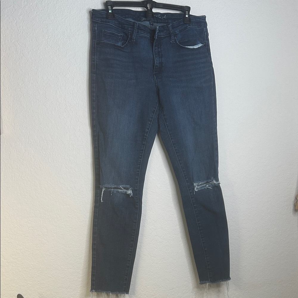 Women's Blue Distressed Jeans